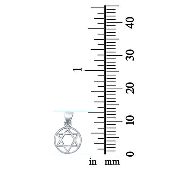 Jewish Star Charm Pendant Fashion Jewelry Round 925 Sterling Silver